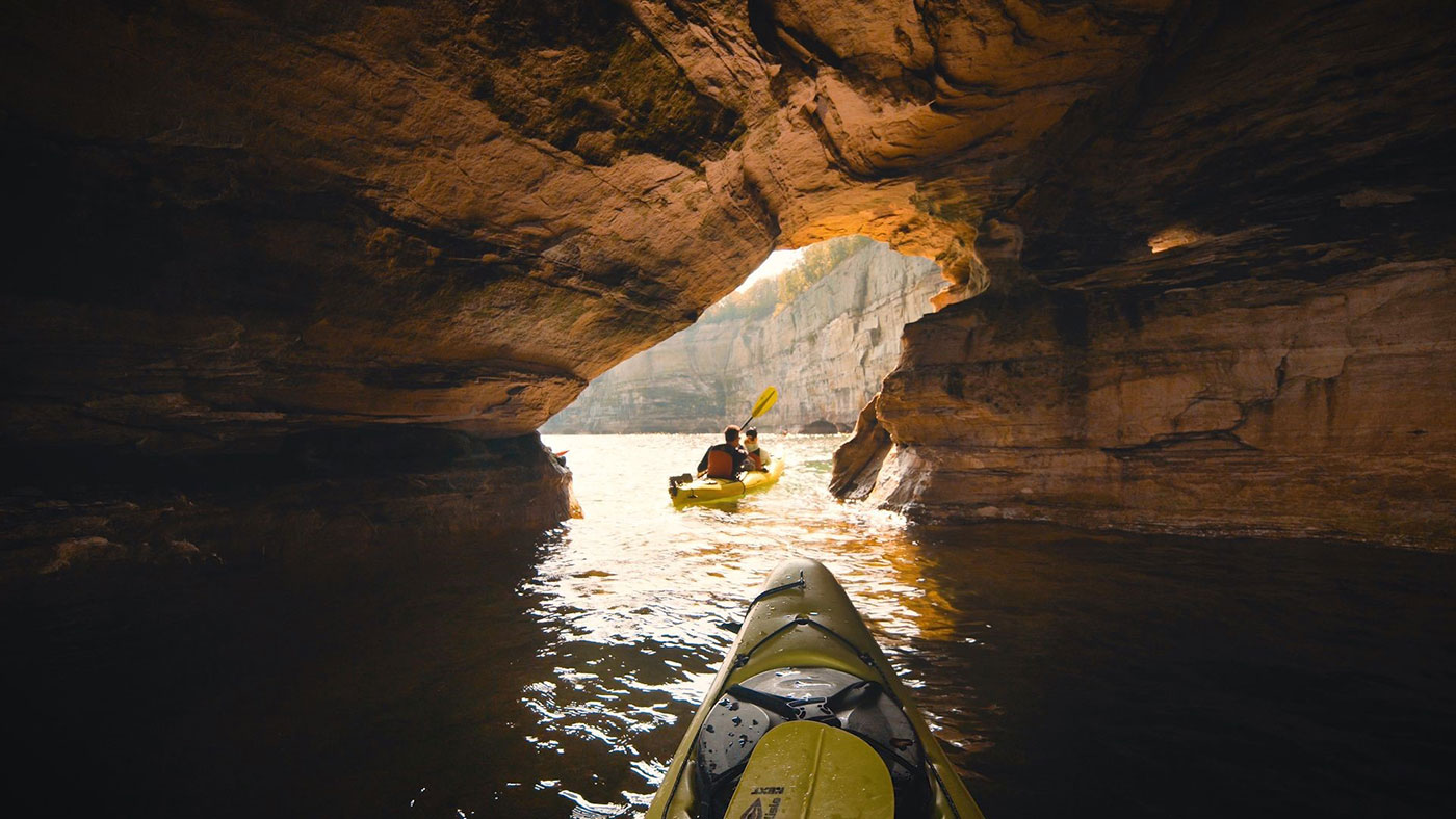 Kayaking Through Sea Caves