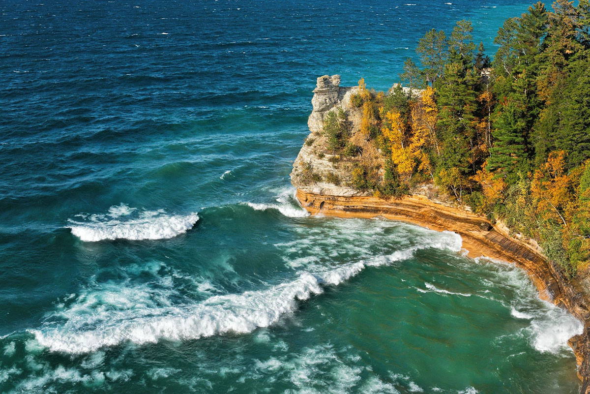 Miners Castle, a sandstone formation in the Pictured Rocks National Lakeshore