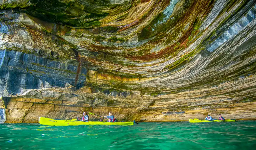 Kayaking through Rainbow Cave