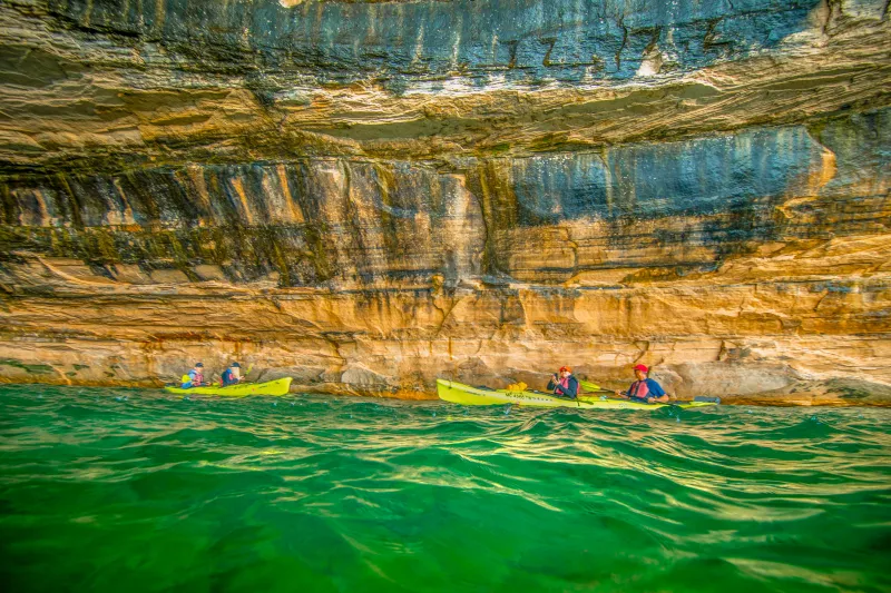 Pictured Rocks Cliffs Up Close Pictured Rocks Kayaking