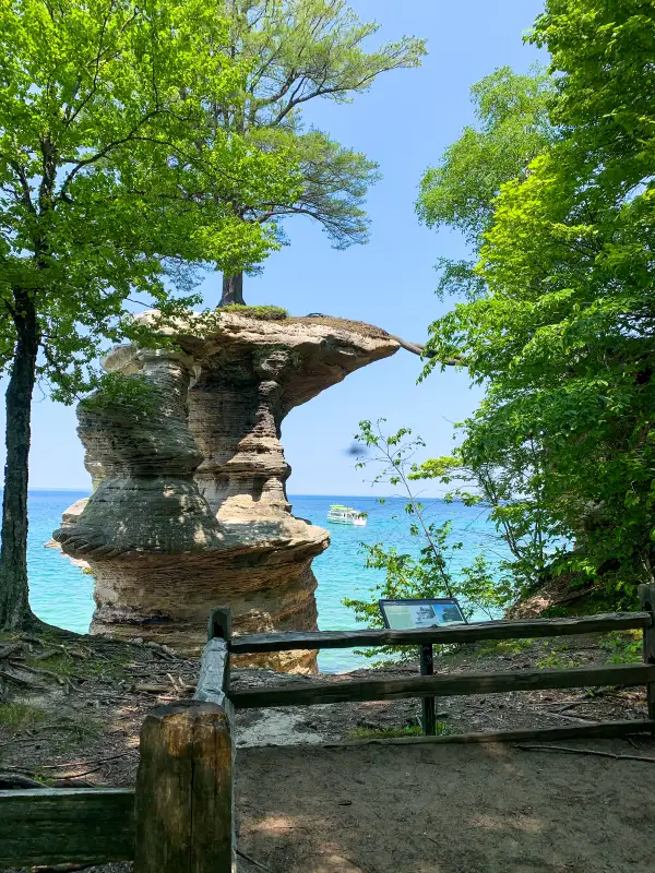 Chapel Rock seen on a hiking trail.